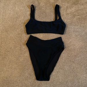 aerie black bikini set